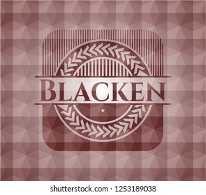 Blacken red geometric pattern emblem. Seamless.