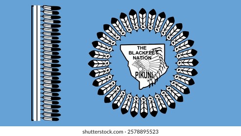 Blackfeet Nation Flag Vector Illustration Premium Quality