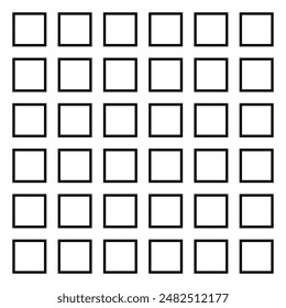 Black-filled, stroke-free square divided into a 6x6 grid. 