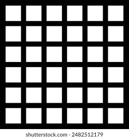 Black-filled, stroke-free square divided into a 6x6 grid. 