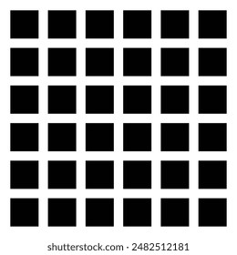 Black-filled, stroke-free square divided into a 6x6 grid. 