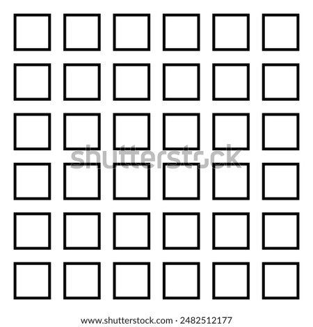 Black-filled, stroke-free square divided into a 6x6 grid. 