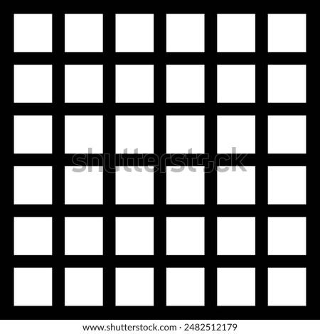 Black-filled, stroke-free square divided into a 6x6 grid. 