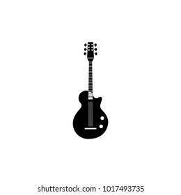 Black,flat guitar icon isolated on white background for web and mobile