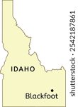 Blackfoot city location on Idaho state map