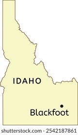 Blackfoot city location on Idaho state map