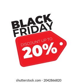 Blackfriday label with 20% discount 