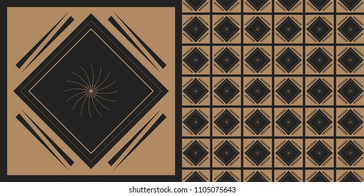 Black-Gold color abstract seamless vector