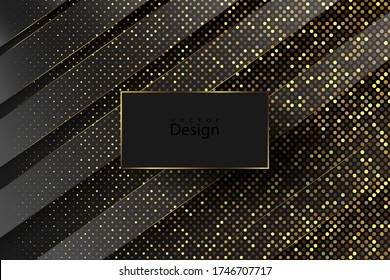 Black-gold elegant background with banner