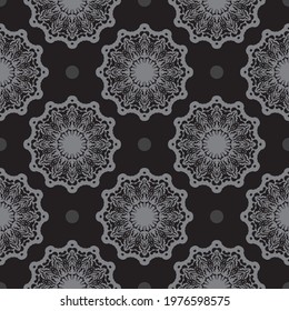Black-gray seamless pattern with luxurious decorative ornaments. Good for clothing and textiles. Vector illustration.
