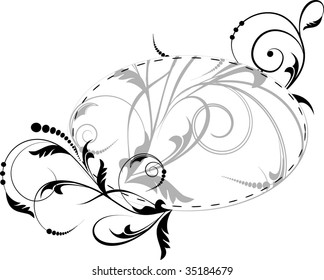 black-grey-white oval background