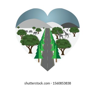 Blackground is the nature and road to travel 