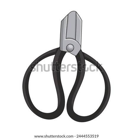 Black-handled gardening scissors used for flower arranging