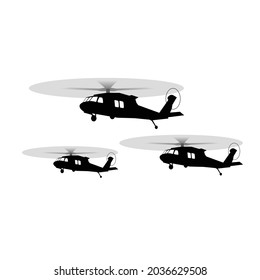 Blackhawk Military Helicopter Flying Formation