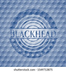 Blackhead blue polygonal emblem. Vector Illustration. Detailed.