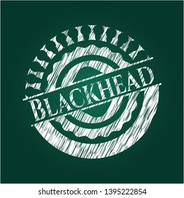 Blackhead chalk emblem written on a blackboard. Vector Illustration. Detailed.