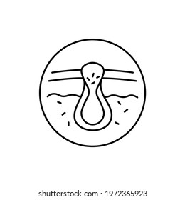 Blackhead Color Line Icon. Dermatology Disease. Isolated Vector Element. Outline Pictogram For Web Page, Mobile App, Promo