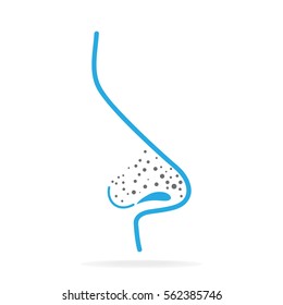 blackhead on the nose icon, vector illustration