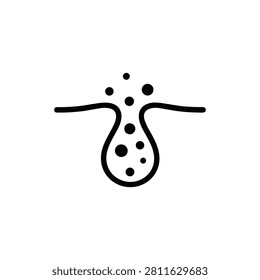 Blackhead Pore Icon Containing blackhead, clogged pore, skincare, and outline icon. Outline icon