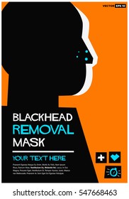 Blackhead Removal Mask (Flat Style Vector Illustration Poster Design) With Text Box Template 