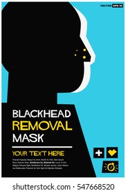 Blackhead Removal Mask (Flat Style Vector Illustration Poster Design) With Text Box Template 