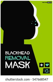 Blackhead Removal Mask (Flat Style Vector Illustration Poster Design)