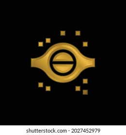 Blackhole Gold Plated Metalic Icon Or Logo Vector