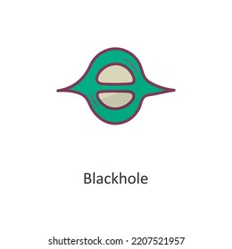 Blackhole Vector Filled Outline Icon Design Illustration. Space Symbol On White Background EPS 10 File