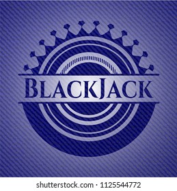 BlackJack badge with jean texture