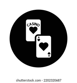 Blackjack, card, casino icon. Rounded vector design.