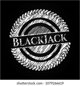  BlackJack chalk emblem written on a blackboard