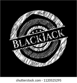BlackJack chalk emblem written on a blackboard