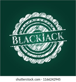 BlackJack chalk emblem written on a blackboard
