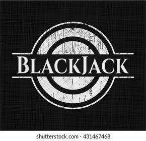 BlackJack chalk emblem written on a blackboard