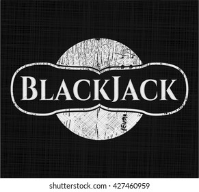 BlackJack chalkboard emblem written on a blackboard