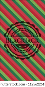 BlackJack christmas emblem background.