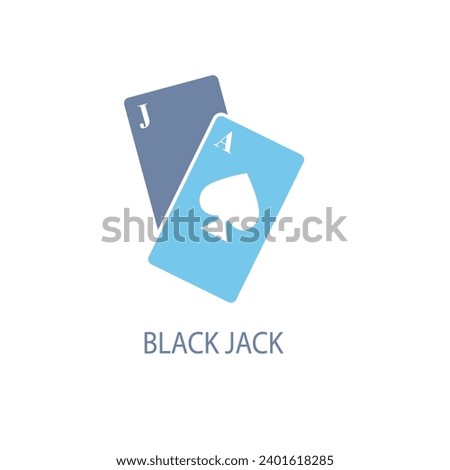 Blackjack concept line icon. Simple element illustration. Blackjack concept outline symbol design.