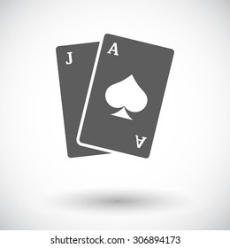 Blackjack. Flat Icon On The White Background For Web And Mobile Applications. Vector Illustration.