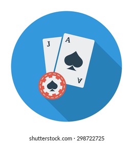 Blackjack. Flat vector icon for mobile and web applications. Vector illustration.