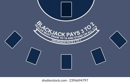 Blackjack gamble table. vector illustration