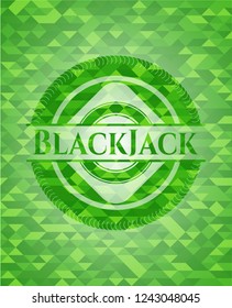 BlackJack green emblem with mosaic background