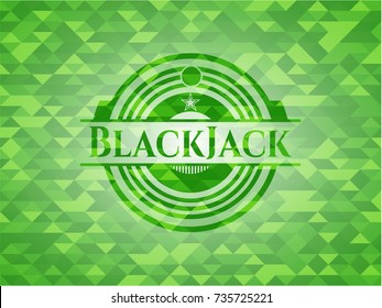 BlackJack green emblem with mosaic background