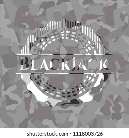 BlackJack grey camouflaged emblem