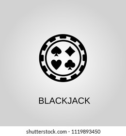 Blackjack icon. Blackjack symbol. Flat design. Stock - Vector illustration