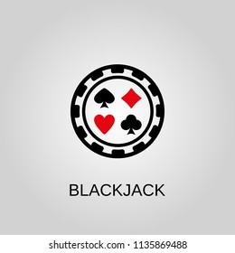 Blackjack icon. Blackjack symbol. Flat design. Stock - Vector illustration