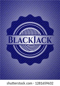 BlackJack jean or denim emblem or badge background