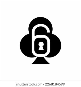 Blackjack logo design with padlock with number six concept. Can be used for cyber security and club poker logos. 