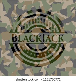 BlackJack on camouflage texture