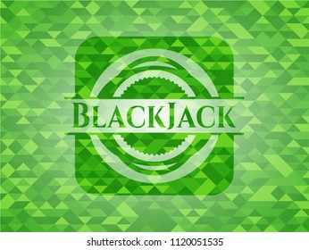 BlackJack realistic green mosaic emblem