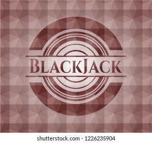 BlackJack red seamless polygonal badge.